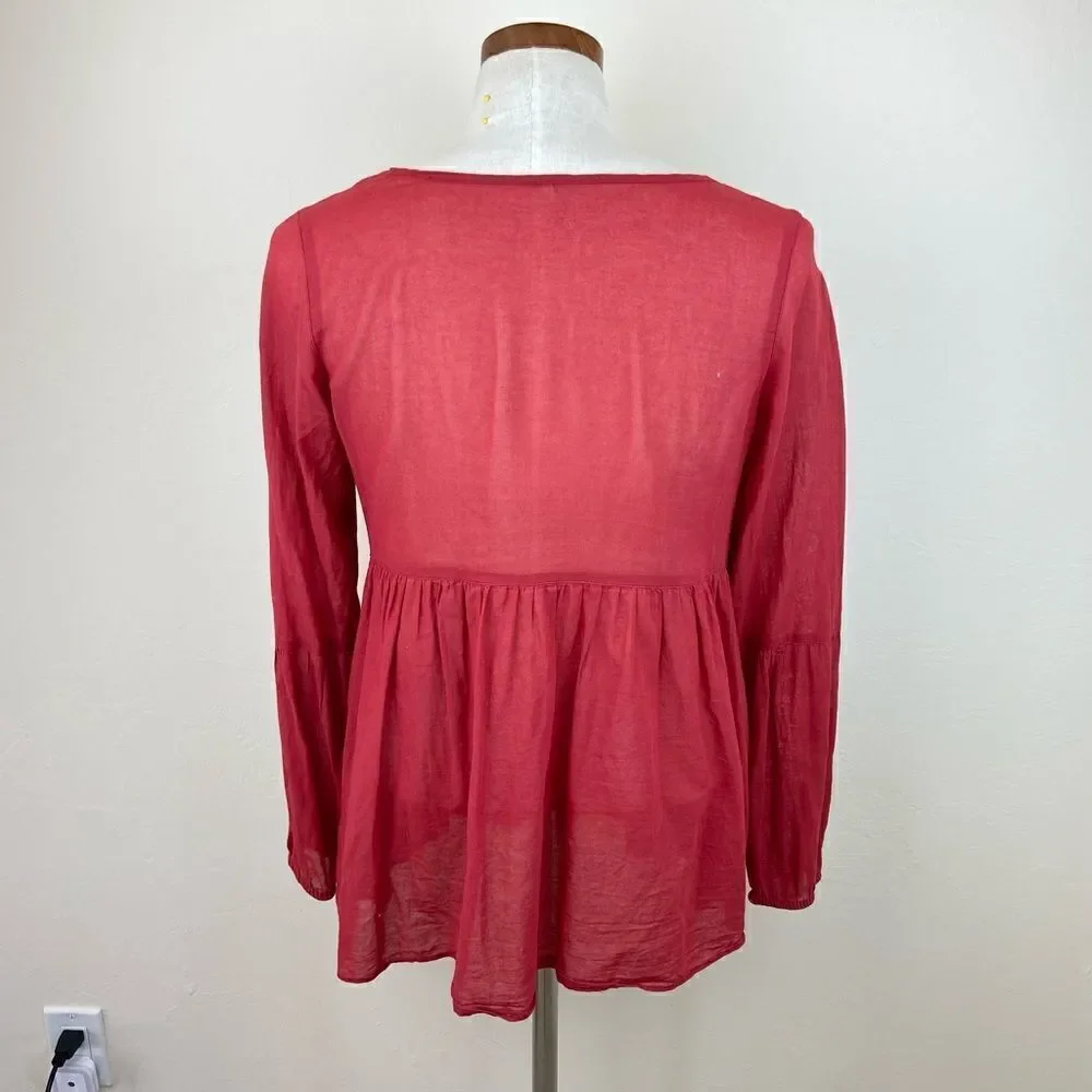 Free People Beaded Peplum Scoop-Neck Top